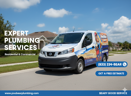 Poo Bear Plumbing service van - Licensed residential plumber serving Miami, Fort Lauderdale, and West Palm Beach